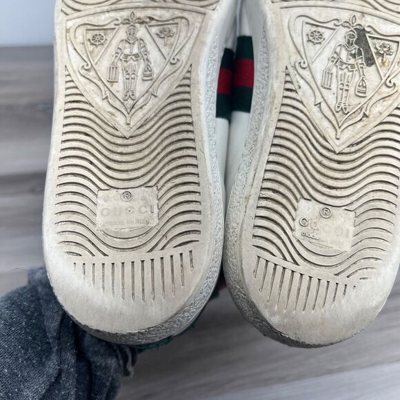 Gucci Ace Sneakers Women's Sz 37.5 Embroidered Arrow White Leather Crystal Shoe - Picture 14 of 14